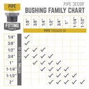 1/2 in. x 1/8 in. Black Bushing