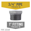 1 in. x 3/4 in. Black Bushing