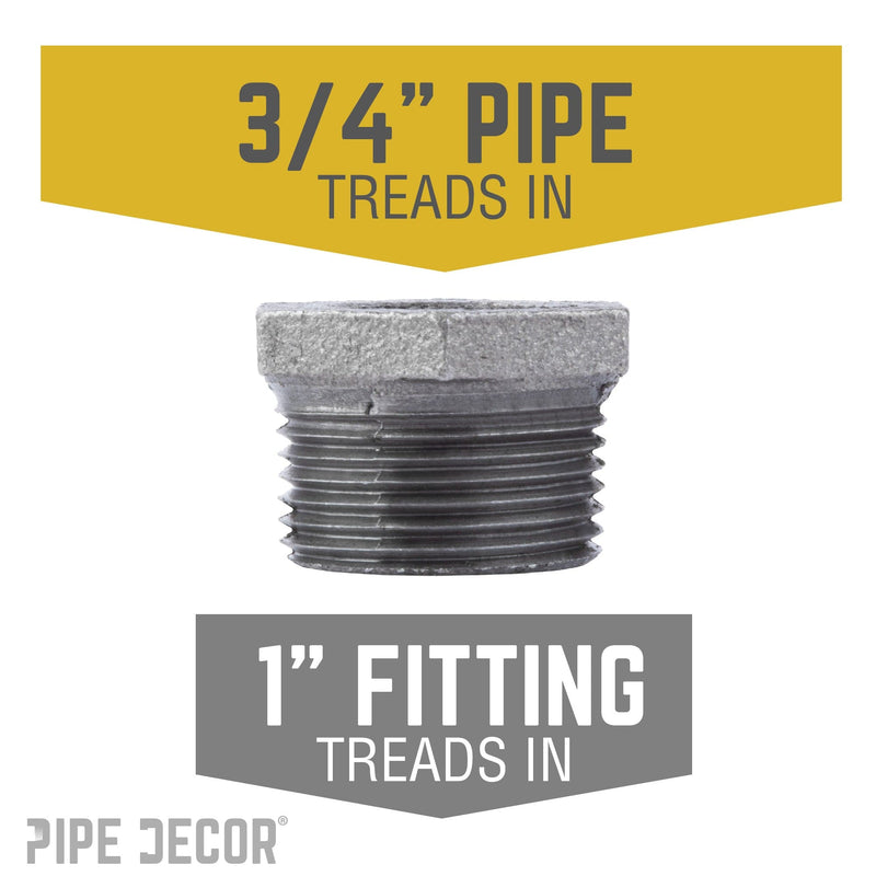 1 in. x 3/4 in. Black Bushing