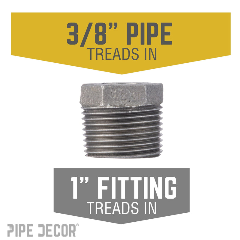 1 in. x 3/8 in. Black Bushing