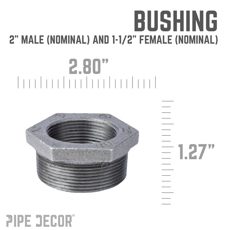 2 in. x 1 1/2 in. Black Bushing