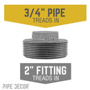 2 in. x 3/4 in. Black Bushing