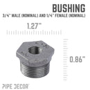 3/4 in. x 1/4 in. Black Bushing