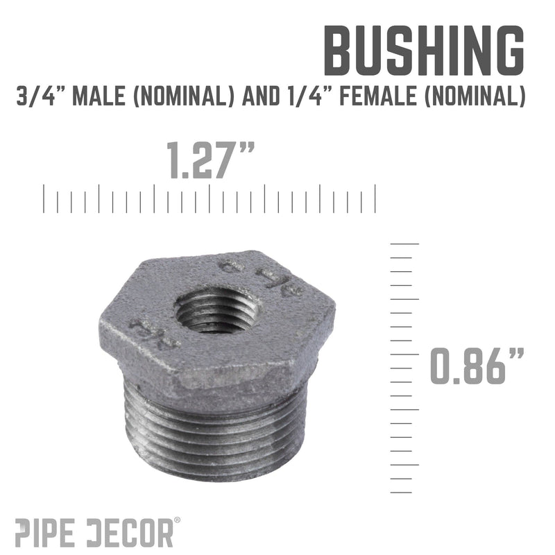 3/4 in. x 1/4 in. Black Bushing