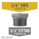 3/4 in. x 1/4 in. Black Bushing by PIPE DECOR