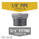 3/4 in. x 1/8 in. Black Bushing by PIPE DECOR