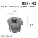 3/4 in. x 3/8 in. Black Bushing