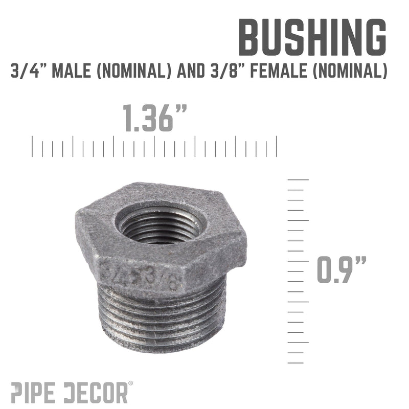 3/4 in. x 3/8 in. Black Bushing