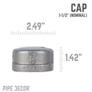 1 1/2 in. Black Cap by PIPE DECOR