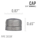 1/4 in. Black Cap by PIPE DECOR