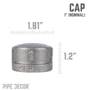 1 in. Black Cap by PIPE DECOR