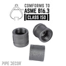 1 1/2 in. Black Coupling by PIPE DECOR