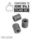 1/2 in. Black Coupling by PIPE DECOR