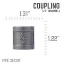1/2 in. Black Coupling