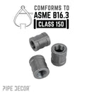 1/4 in. Black Coupling by PIPE DECOR