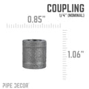 1/4 in. Black Coupling by PIPE DECOR