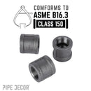 1 in. Black Coupling by PIPE DECOR