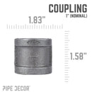 1 in. Black Coupling by PIPE DECOR