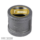 1 in. Black Coupling by PIPE DECOR