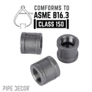 3/4 in. Black Coupling by PIPE DECOR