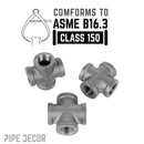 3/4 in. Black Cross by PIPE DECOR