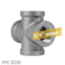3/4 in. Black Cross by PIPE DECOR