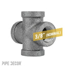 3/8 in. Black Cross by PIPE DECOR