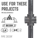 3/8 in. Black Cross by PIPE DECOR