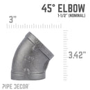 1 1/2 in. Black 45 Degree Elbow
