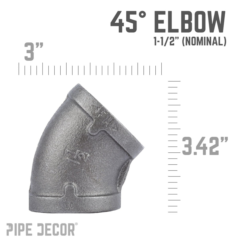 1 1/2 in. Black 45 Degree Elbow, photo 2 of 7