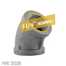 1 1/4 in. Black 45 Degree Elbow