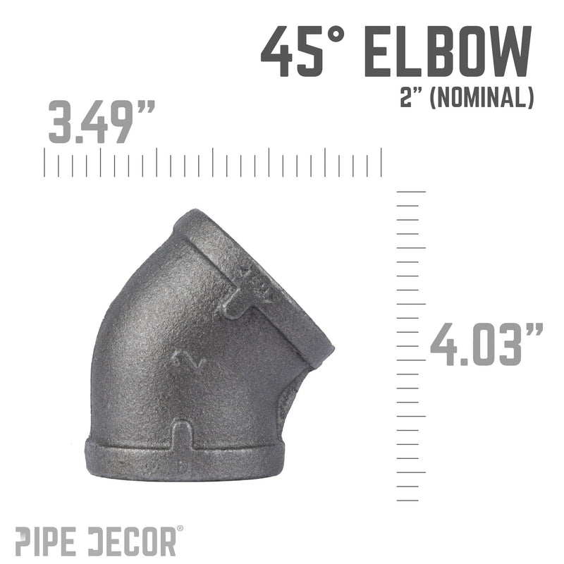 2 in. Black 45 Degree Elbow