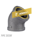 2 in. Black 45 Degree Elbow