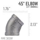 3/4 in. Black 45 Degree Elbow