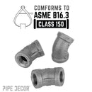 3/8 in. Black 45 Degree Elbow by PIPE DECOR