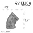 3/8 in. Black 45 Degree Elbow by PIPE DECOR