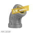 3/8 in. Black 45 Degree Elbow by PIPE DECOR