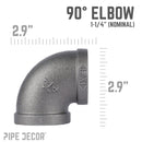 1 1/4 in. Black 90 Degree Elbow