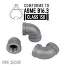 1/2 in. Black 90 Degree Elbow by PIPE DECOR