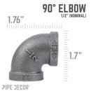 1/2 in. Black 90 Degree Elbow by PIPE DECOR
