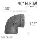 1/4 in. Black 90 Degree Elbow by PIPE DECOR
