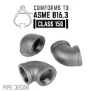 2 in. Black 90 Degree Elbow by PIPE DECOR