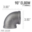 2 in. Black 90 Degree Elbow