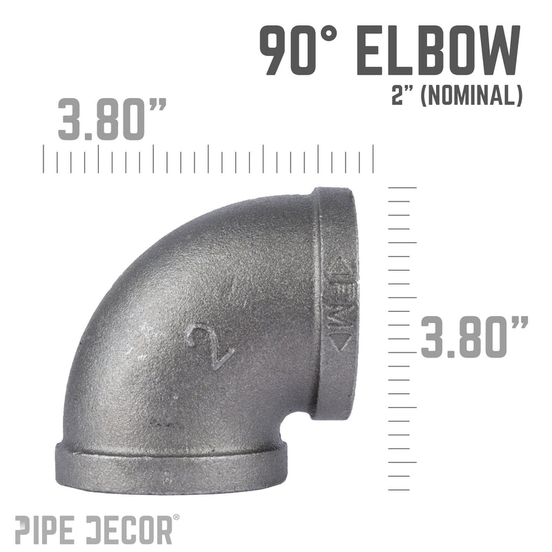 2 in. Black 90 Degree Elbow