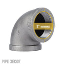 2 in. Black 90 Degree Elbow by PIPE DECOR