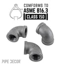 3/4 in. Black 90 Degree Elbow by PIPE DECOR