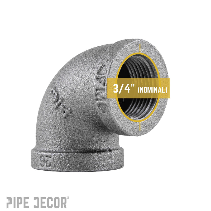 3/4 in. Black 90 Degree Elbow