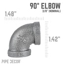 3/8 in. Black 90 Degree Elbow