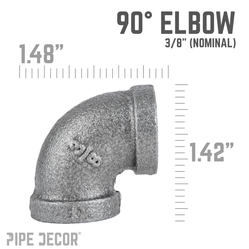 3/8 in. Black 90 Degree Elbow