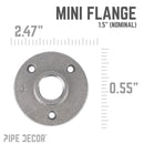 1/2 in. Black Mini Flange by PIPE DECOR